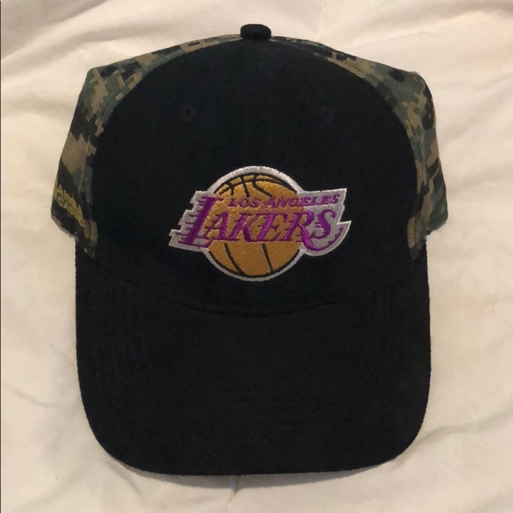 Lakers Camo and Black suede cap
